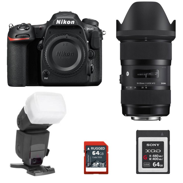 Nikon D500, Sigma 18-35mm f/1.8 Art, Promaster Rugged 64 GB SDHC Card, Sony 64GM XQD Card, Promaster 170SL Flash, Promaster Flash Diffuser for SB900 